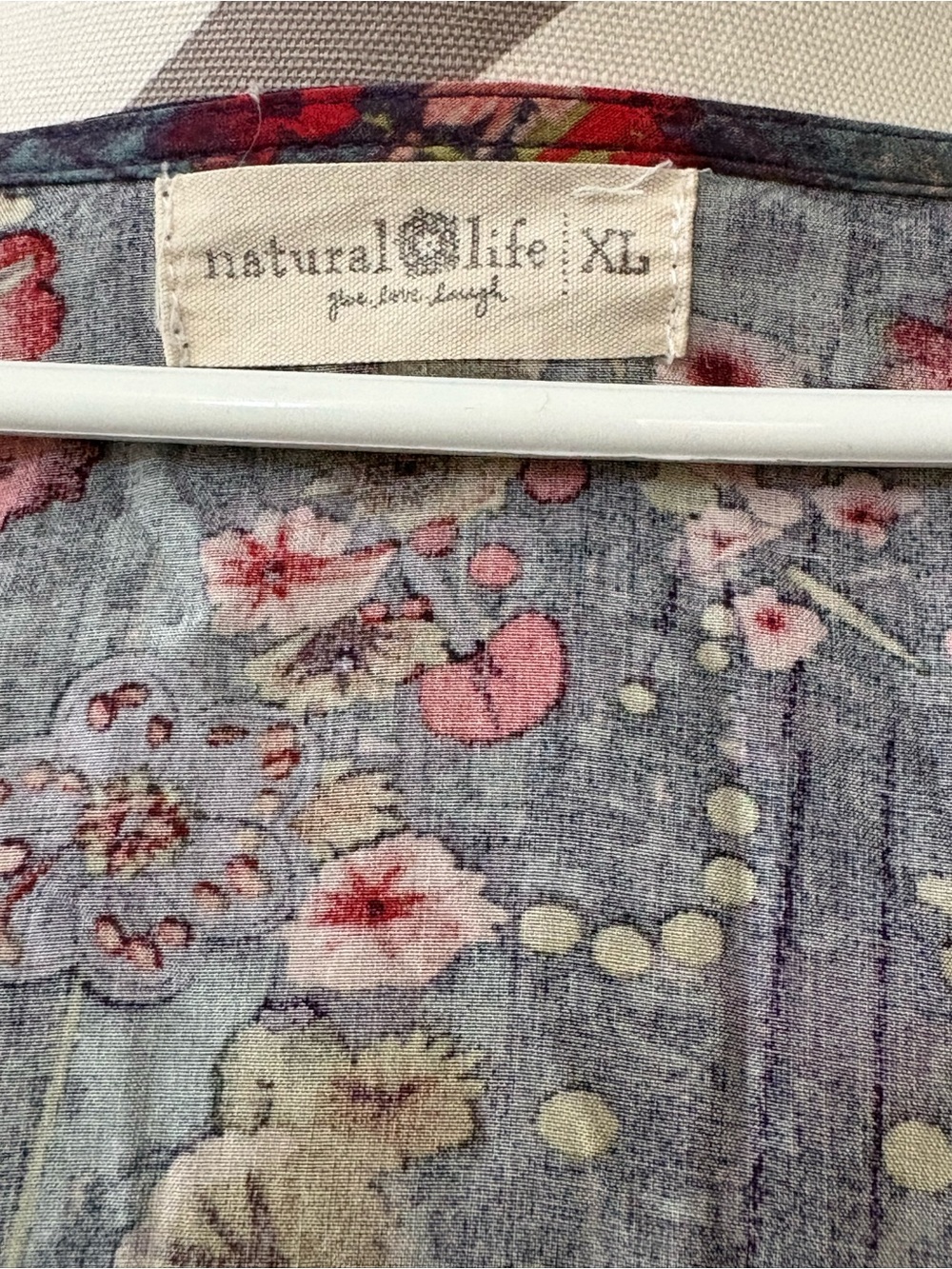 NATURAL LIFE Teal and Navy Floral Tiered Maxi Dress - Picture 3 of 4